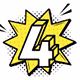 Comic-Explosion mit gelber Blitzzahl 4 – Schritt 4