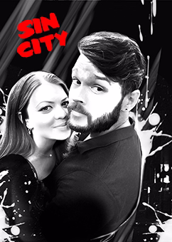 Paar im Sin City Noir-Stil als personalisiertes Pop-Art-Geschenk